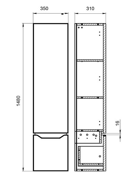 Cersanit augsts skapis Street Fusion - 3