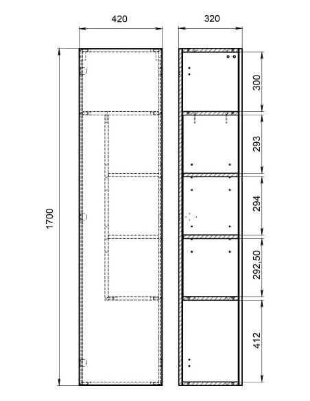 Cersanit augsts skapis (penālis) Smart, balts - 7 Cersanit augsts skapis (penālis) Smart, balts - 7