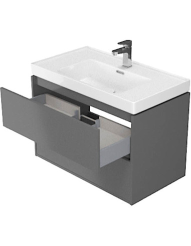 CREA 100 izlietnes skapītis grey matt, Cersanit - 6