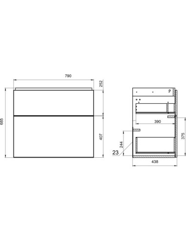 Cersanit skapītis izlietnei Smart 80, balts - 8