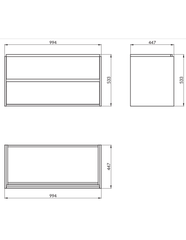Cersanit izlietnes skapītis Crea 100 balts 0276001 - 3