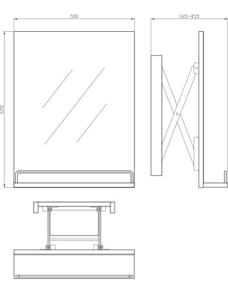 Cersanit spogulis Smart 50 - 6 Cersanit spogulis Smart 50 - 6