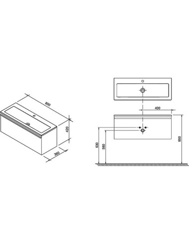 Ravak grīdas skapītis Clear - 8
