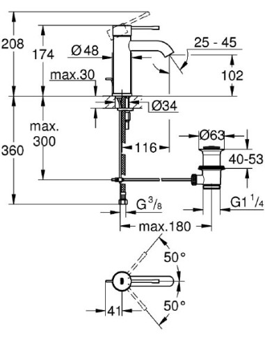 Grohe izlietnes jaucējkrāns Essence New 23589AL1 - 4