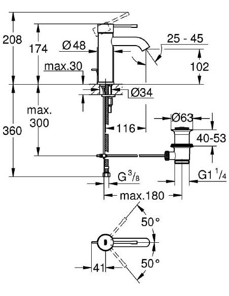 Grohe izlietnes jaucējkrāns Essence New 23589AL1 - 4