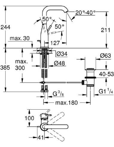 Grohe izlietnes jaucējkrāns Essence New 32628A01 - 6