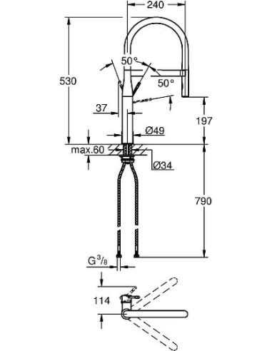 Grohe virtuves jaucējkrāns Essence New 30294000 - 3