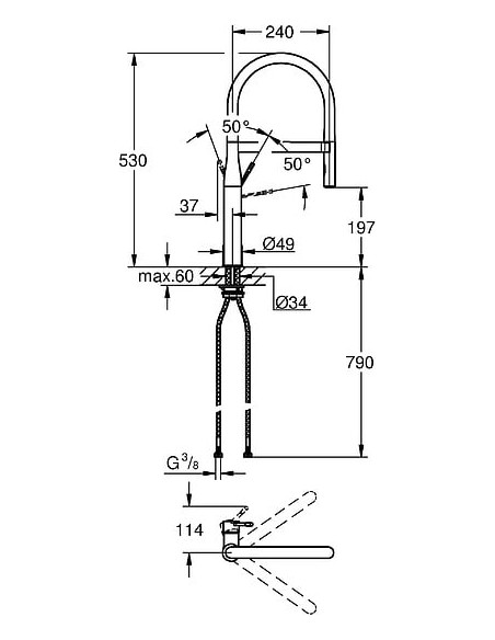 Grohe virtuves jaucējkrāns Essence New 30294000 - 3
