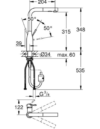 Grohe virtuves jaucējkrāns Essence New 30270AL0 - 3