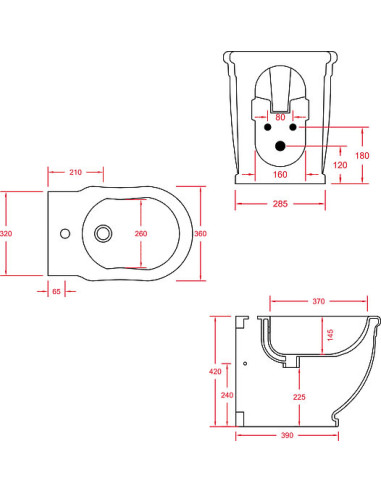 ArtCeram gridas bidē Hermitage HEB001 - 3