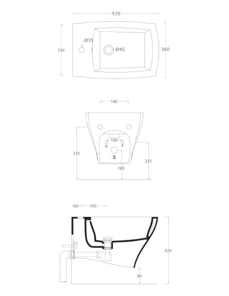 ArtCeram piekaramais bidē Jazz JZB001 - 3 ArtCeram piekaramais bidē Jazz JZB001 - 3