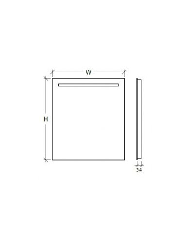 NORA Spogulis ar frontālu LED apgaismojumu.