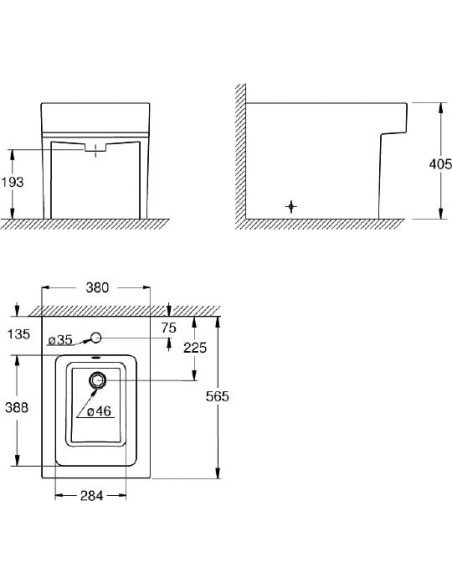 Grohe gridas bidē Cube Ceramic 3948700H - 3