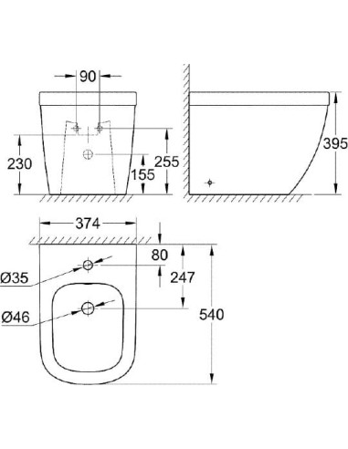 Grohe gridas bidē Euro Ceramic 39340000 - 3