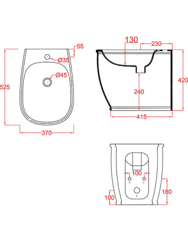 ArtCeram gridas bidē Azuley AZB002 - 5