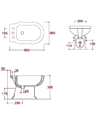 ArtCeram gridas bidē Hermitage HEB002 - 4