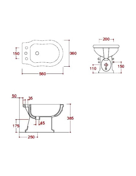 ArtCeram gridas bidē Hermitage HEB002 - 4 ArtCeram gridas bidē Hermitage HEB002 - 4