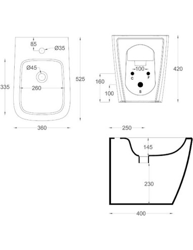 ArtCeram gridas bidē A16 ASB002 - 6