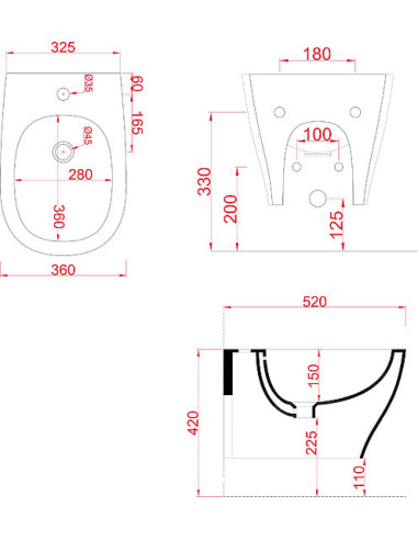 ArtCeram piekaramais bidē Ten TEB004 - 5
