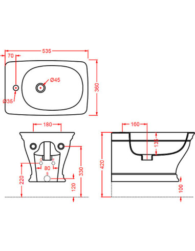 ArtCeram piekaramais bidē Civitas CIB001 - 3