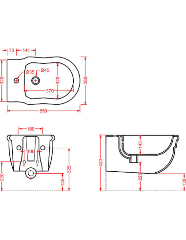 ArtCeram piekaramais bidē Hermitage HEB003 01 00 - 5