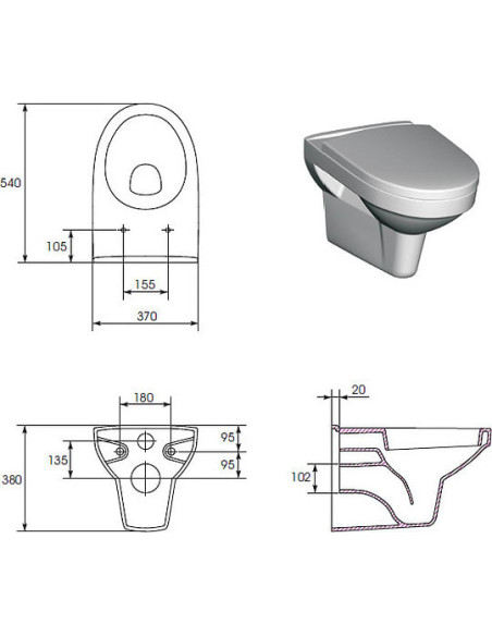 Cersanit pie sienas piekaramais pods Olimpia B - 7 Cersanit pie sienas piekaramais pods Olimpia B - 7