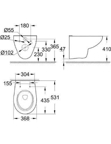 Grohe pie sienas piekaramais pods Bau Ceramic 39427000 - 9