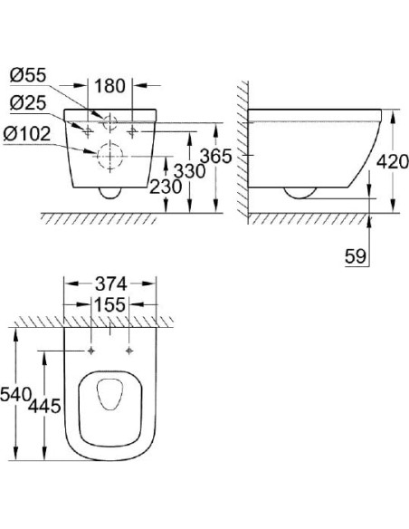 Grohe pie sienas piekaramais pods Euro Ceramic 39328000 - 10 Grohe pie sienas piekaramais pods Euro Ceramic 39328000 - 10