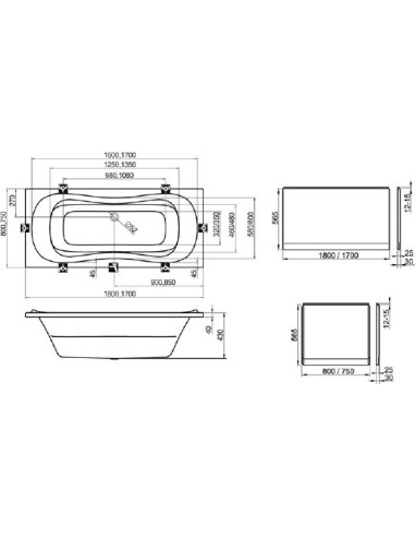 Ravak akrila vanna Campanula II - 10
