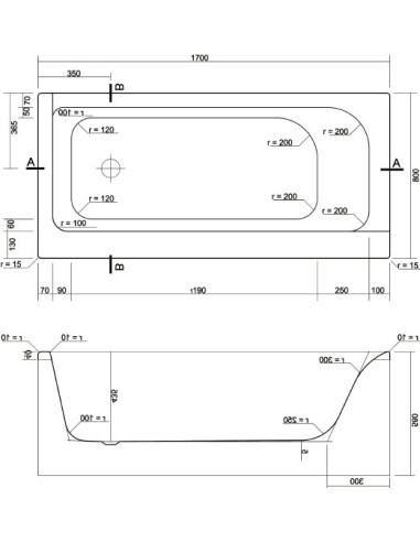 Cersanit akrila vanna Smart 170 R - 14