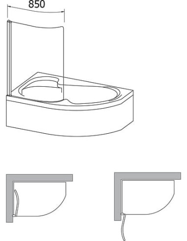 Ravak vannas aizkars Rosa CVSK1 140/150 - 5