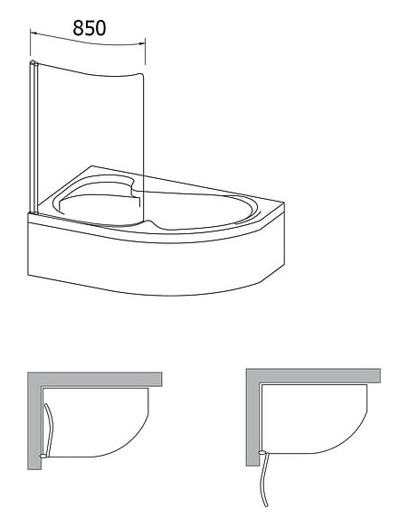 Ravak vannas aizkars Rosa CVSK1 140/150 - 5 Ravak vannas aizkars Rosa CVSK1 140/150 - 5