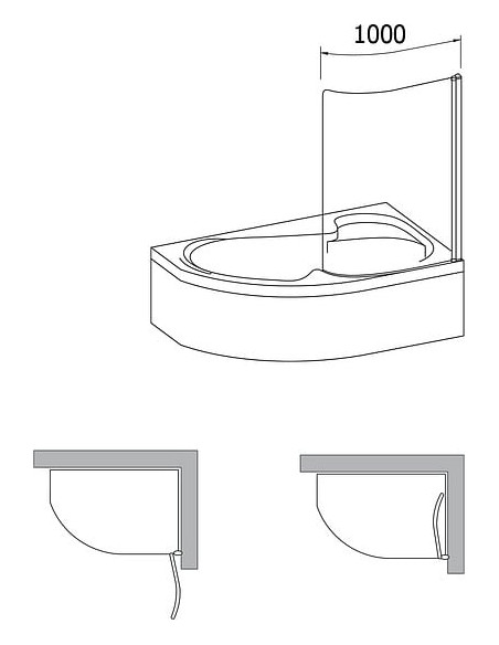 Ravak vannas aizkars Rosa CVSK1 160/170 - 5 Ravak vannas aizkars Rosa CVSK1 160/170 - 5