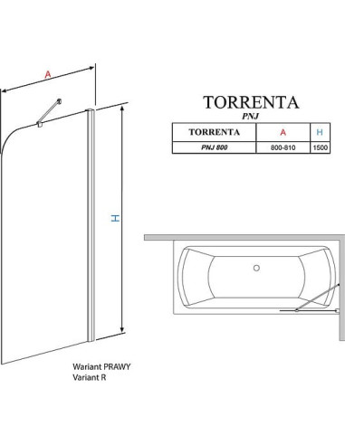 Radaway vannas aizkars Torrenta PNJ