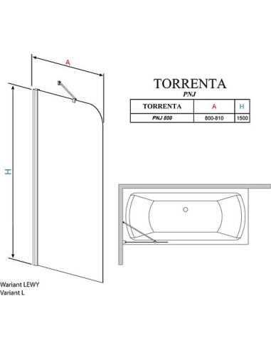 Radaway vannas aizkars Torrenta PNJ