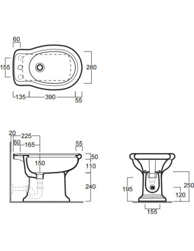 Simas gridas bidē Lante LA04
