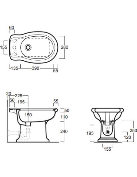 Simas gridas bidē Lante LA04