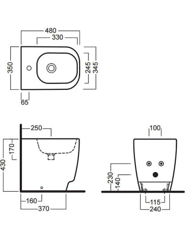 Hatria gridas bidē Fusion 48