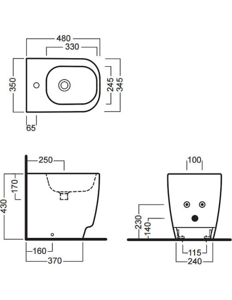 Hatria gridas bidē Fusion 48