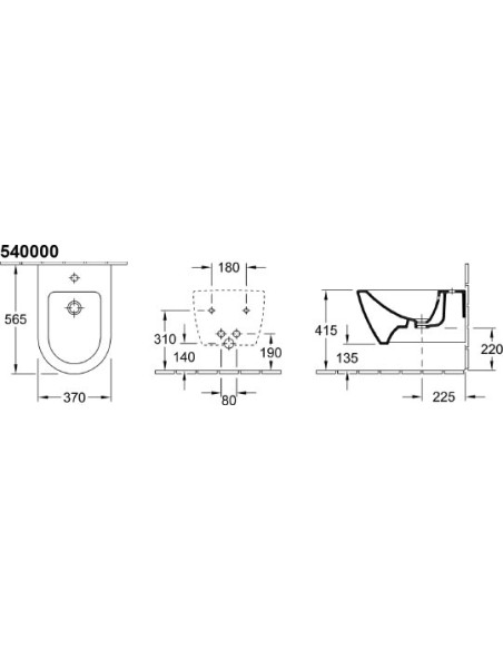 Villeroy & Boch piekaramais bidē Subway 2.0 5400 00R1