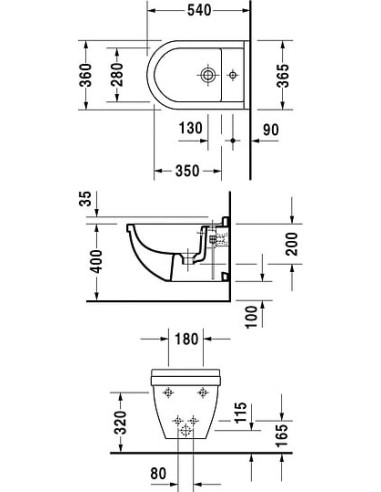Duravit piekaramais bidē Starck 3 228015