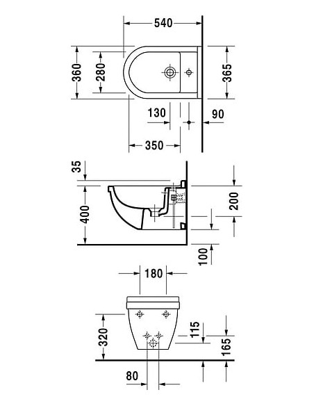 Duravit piekaramais bidē Starck 3 228015