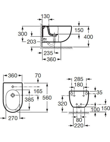 Roca piekaramais bidē Meridian 357245000