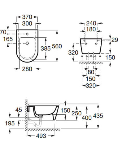 Roca piekaramais bidē Inspira round 357525000