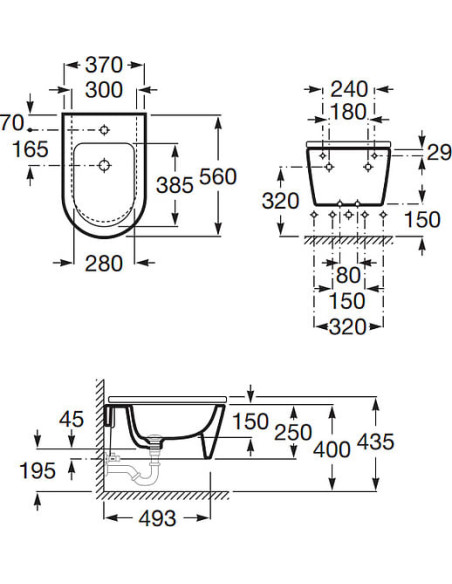 Roca piekaramais bidē Inspira round 357525000