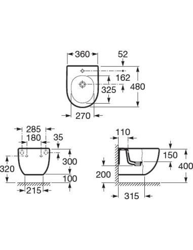 Roca piekaramais bidē Meridian 357246000