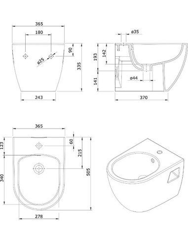 Sanindusa piekaramais bidē Sanibold 137450