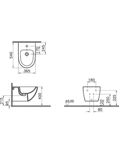 VitrA piekaramais bidē Sento 4338B003-1046 - 3