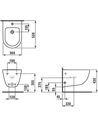 Laufen piekaramais bidē Pro 8.3095.2.000.302.1 - 7