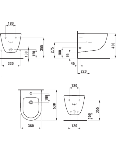 Laufen piekaramais bidē Pro 8.3095.2.000.304.1 - 4